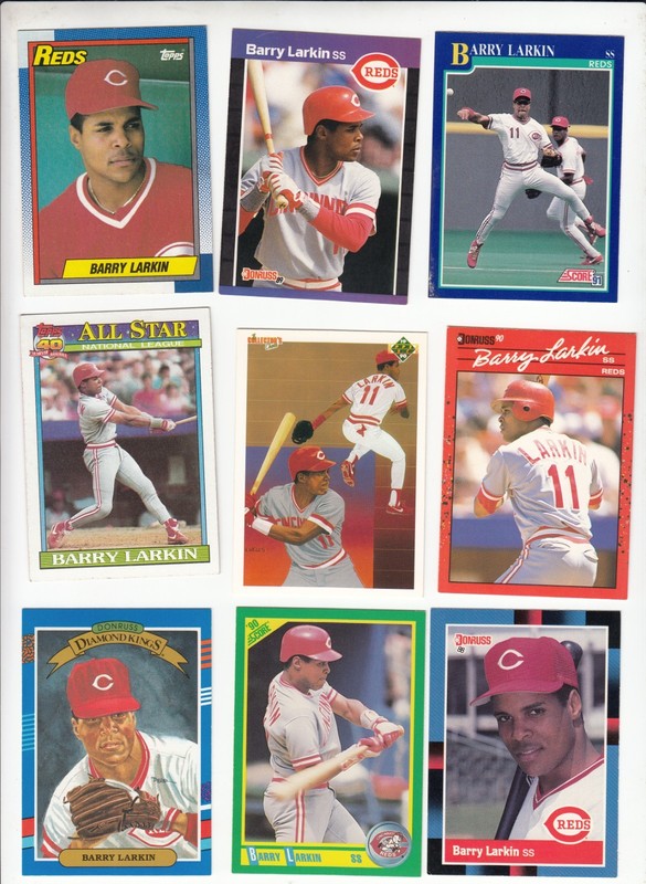 BARRY LARKIN HALL OF FAME ALL STAR DIAMOND KING  LOT 9 CARDS  NM NO CREASES