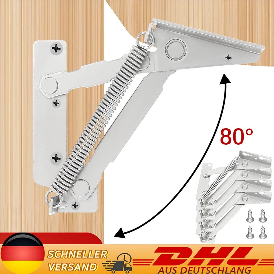 4X Klappenbeschlag Klappenhalter Hochschwenkbeschlag Möbelbeschlag Scharnier DE - Bild 2 von 4