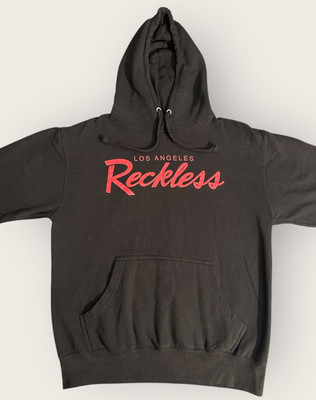 Young & Reckless Black & Red Streetwear Hoodie   Size Medium
