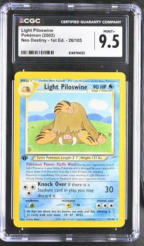 Light Piloswine (1st Edition) graded CGC 9.5 for sale on eBay
