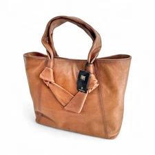Frye Nora Knotted Tote Genuine Leather Shoulder Bag Cognac 29DB1107-200 MSRP$248