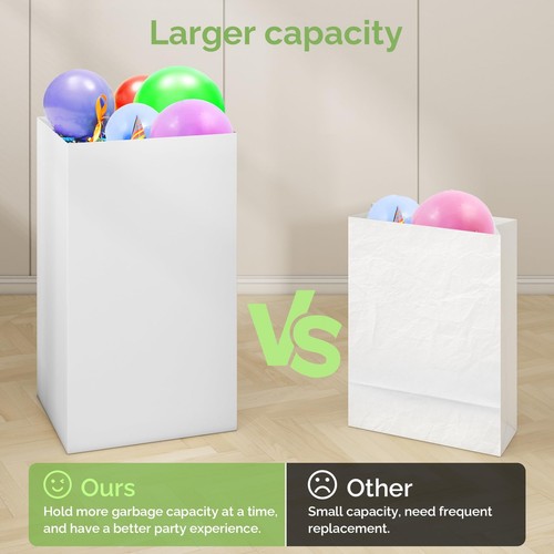 4 Pack Extra Large Disposable Trash Cans Reusable Portable Garbage Can 13 Gall - Picture 3 of 7