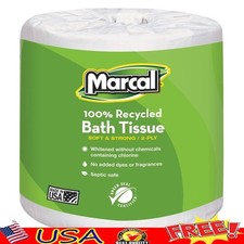 Recycled 2-Ply Toilet Tissue Hypoallergenic Septic Safe 48 Rolls 330 Sheets New