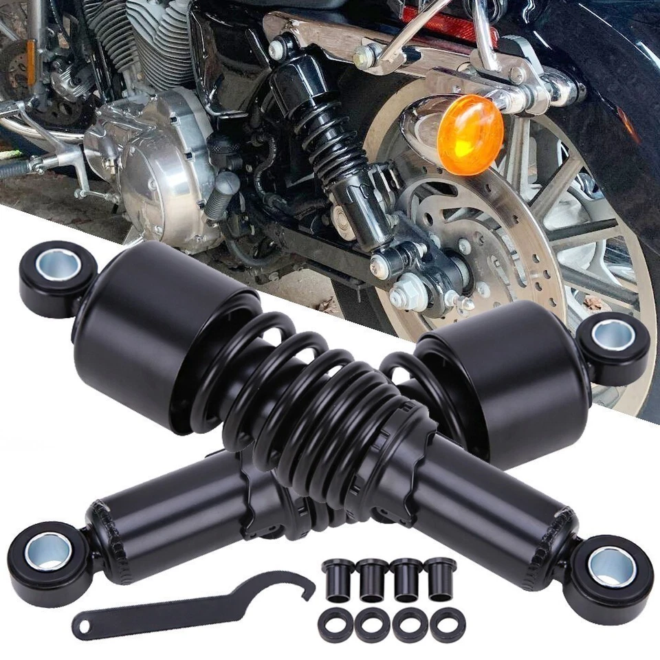For Harley Dyna Fat Bob Low Rider Wide Glide 10.5" Rear Absorber Shocks Lowering Foto 2 de 4
