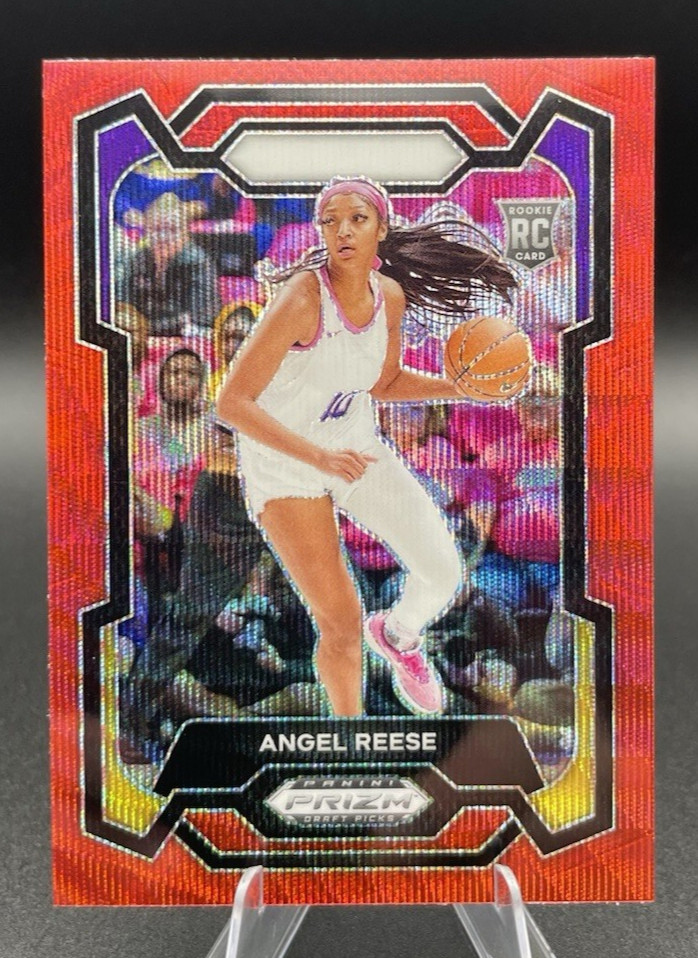 Angel Reese 2024 Panini Prizm Draft Picks Red Wave Prizm Chicago Sky LSU #38 RC