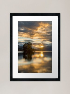 Sonne verschwindet hinter Ben Lawers, P gerahmtes Wandbild Poster Leinwanddruck Bild