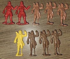Lot de 9 figurines plastique jouet PIRATE 3" Ring MPC vintage années 60 ☠️🏴☠️