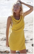 Free People Women’s A Little Extra Mini Dress Sz S Yellow Open Back S NWT $68