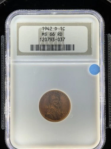 1942-D 1C NGC MS 66 RD Lincoln Wheat Cent [037]