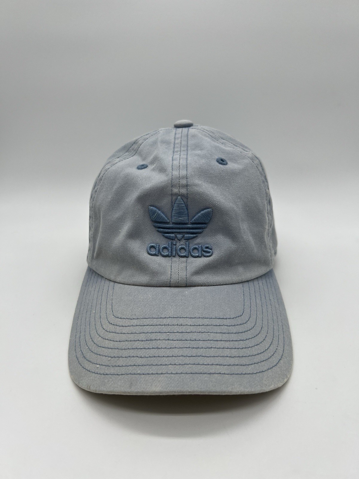 Adidas Logo Light Denim Jean Blue Adjustable Baseball Hat Cap Unisex Adult