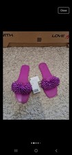 H&M beaded sliders , sandals size 2 UK 35 EU women Girls new with tags Purple