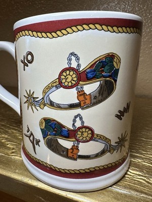 Hues  N Brews Mug Cup Herman Dodge & Son Vintage Japan  Cowboy Spurs Western