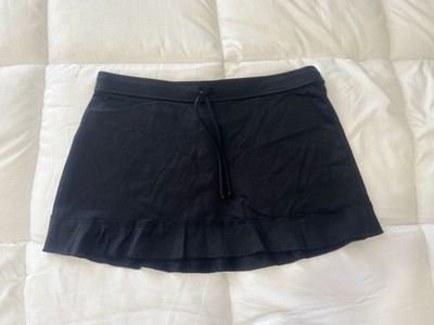 Mossimo Womens Swim Skirt S/M Elastic Waist Swimwear Bottom Black Drawstring