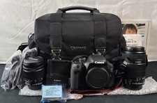 Canon Rebel T3i DSLR Kit W/ 18-55mm  55-250mm EF-S IS II Lenses  Bag SC: 7 