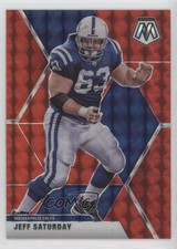 2020 Panini Mosaic Red Mosaic Prizm Jeff Saturday #96 0cc4