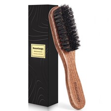 Beard Brush, 100% Real Wild Boar Bristle Walnut Wood Beard & Mustache Comb Br...