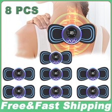 8PCS Portable Electric Neck  Back Massager Compact, Dual-Speed Body Stimulator