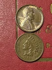 SWEET COMBO : HIGH GRADE  1909-P Lincoln AU+  & 1909 Indian Head Penny w/ 3 💎s