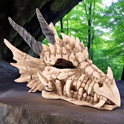 Fantasy Drachenschädel Spardose Gothic Coin Bank Fabeltier Wohndeko Geschenk