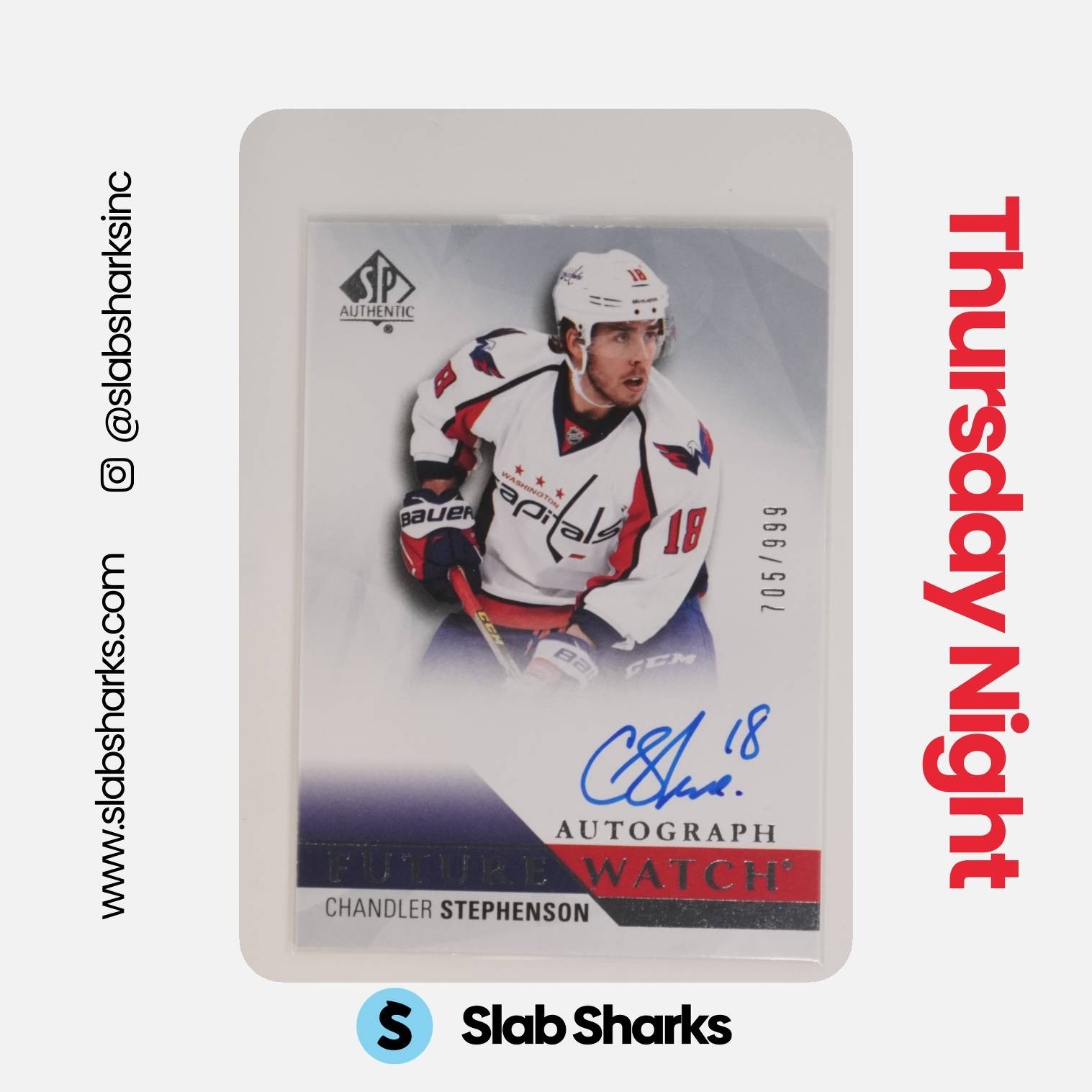 2015 SP AUTHENTIC #240 CHANDLER STEPHENSON AUTO RC FUTURE WATCH ROOKIE /999