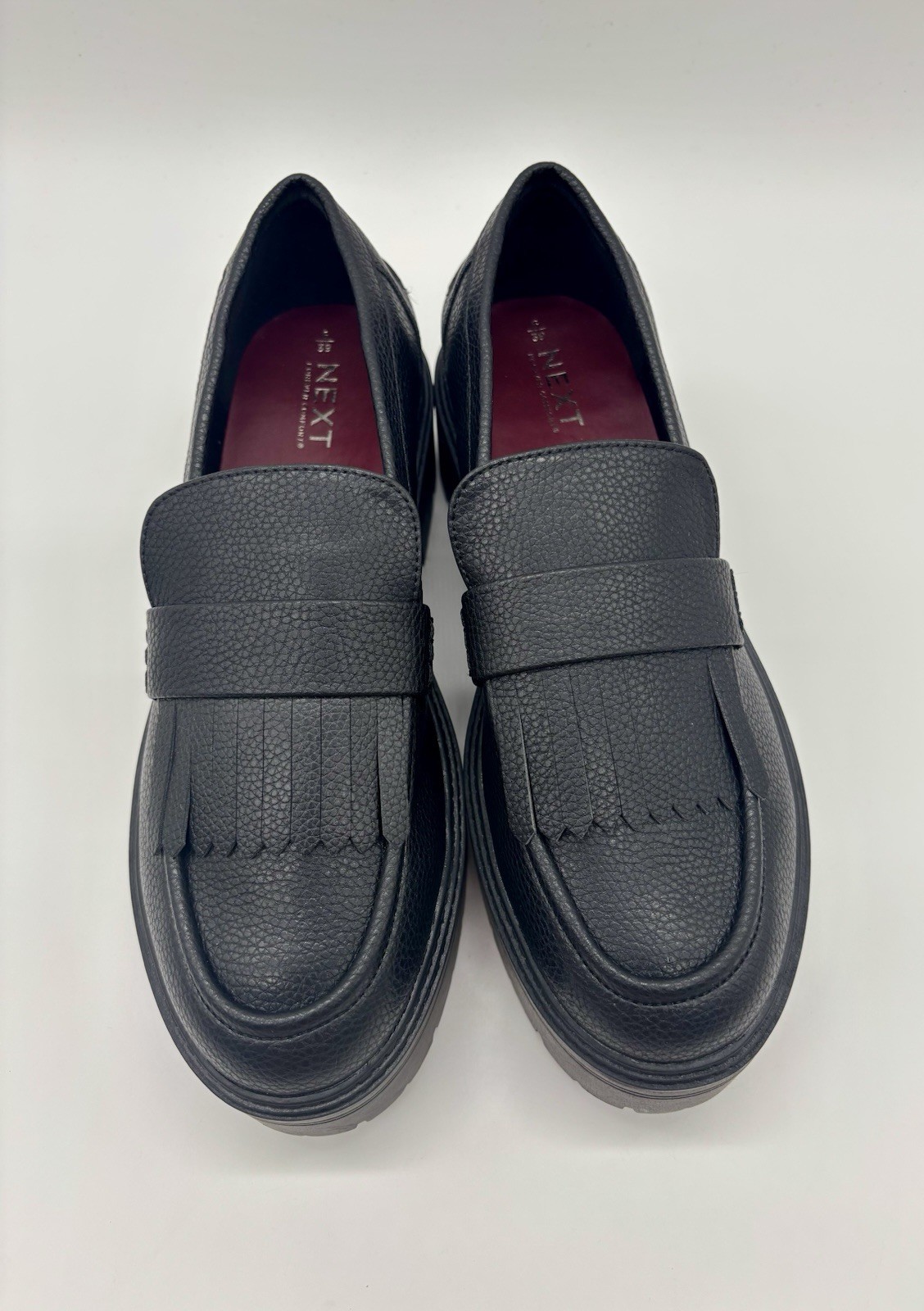 SAOLA Mocassini Next neri in ecopelle suola grossa taglia UK 6 nuovi