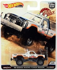 Hot Wheels 1980 Dodge Macho Power Wagon Desert Rally Car Culture - FYN73 White