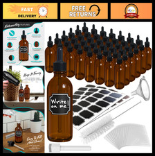 48 Pack Amber Glass Dropper Bottles 4 Oz | Ti...