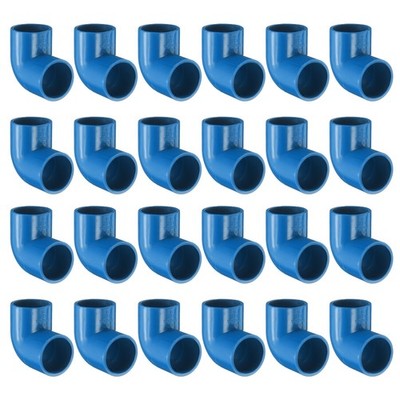 24x 3/4'' 90° PVC-Adapter blau, für Möbelbau/Garten, 2-Wege