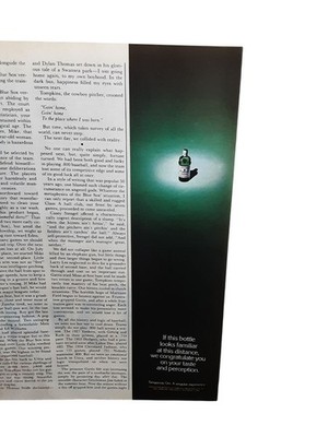 1985 Tanqueray Gin Vintage Magazine Ad Green Bottle