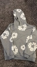 Grey Hoodie Flower Print