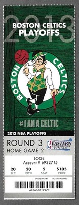 Boston Celtics 2012-13 Playoffs Eastern Finals Home Game 2 phantom ticket stub