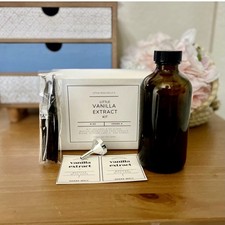 Homemade Vanilla Extract Kit: Organic Madagascar Beans, DIY Gift, 4 oz Bottle