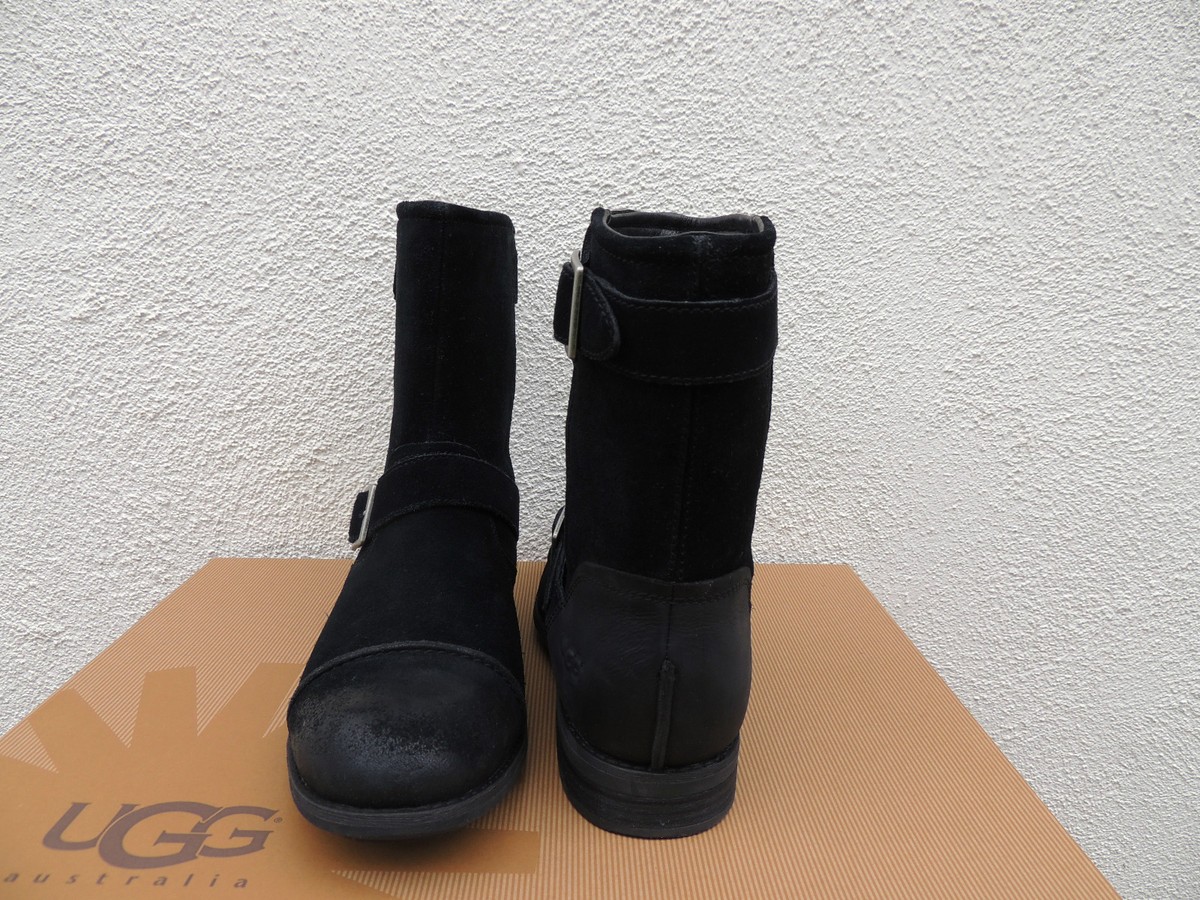 UGG Black Suede Lancing Boot UGG LANCING BLACK VINTAGE DISTRESSED SUEDE BUCKLE BOOTS, MEN  main image 2