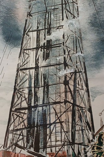 John Haymson American Artist Hand Colored Lithograph -Texas Oil Fields- 1960 s - Bild 3 von 12