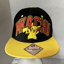 2016 Pok mon Pikachu Snapback Hat Cap Embroidered Black Yellow. Read Details