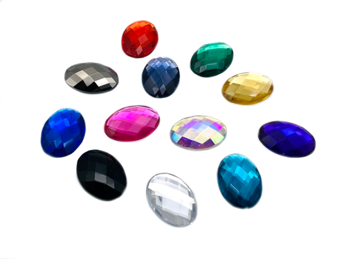Assorted Colour Shapes Crystals Packs, EIMASS® Flat Back Acrylic Gems 50 & 100 - Picture 5 of 5