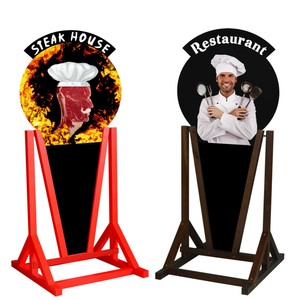 Chevalet Publicitaire Stop Trottoir Café/Restaurant 169x72 Cm - 39 Motifs - Neuf