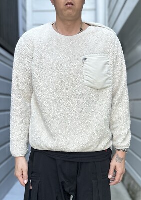 Engineered Garments Uniqlo High Pile Fleece Sweater Ivory Color Size Large