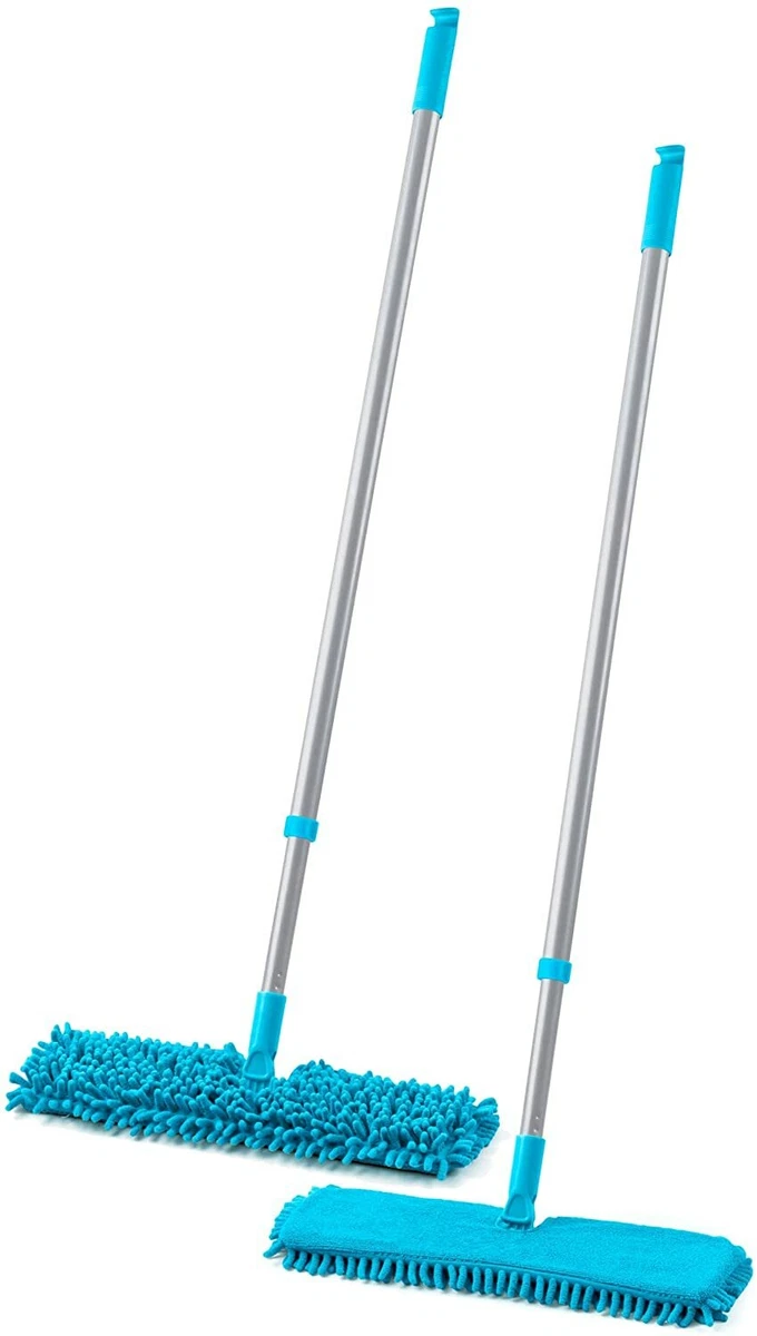 Double Sided Flat Microfibre Floor Mop Extendable Handle Plus