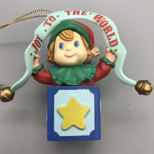 Vintage Merrybrite JOY TO THE WORLD Ornament Jack In The Box 1993 - Picture 2 of 6
