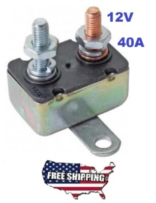 RV FORKLIFT MARINE CIRCUIT BREAKER 40 AMPS 12V BRACKET 90'' POLLAK USA 54-240P