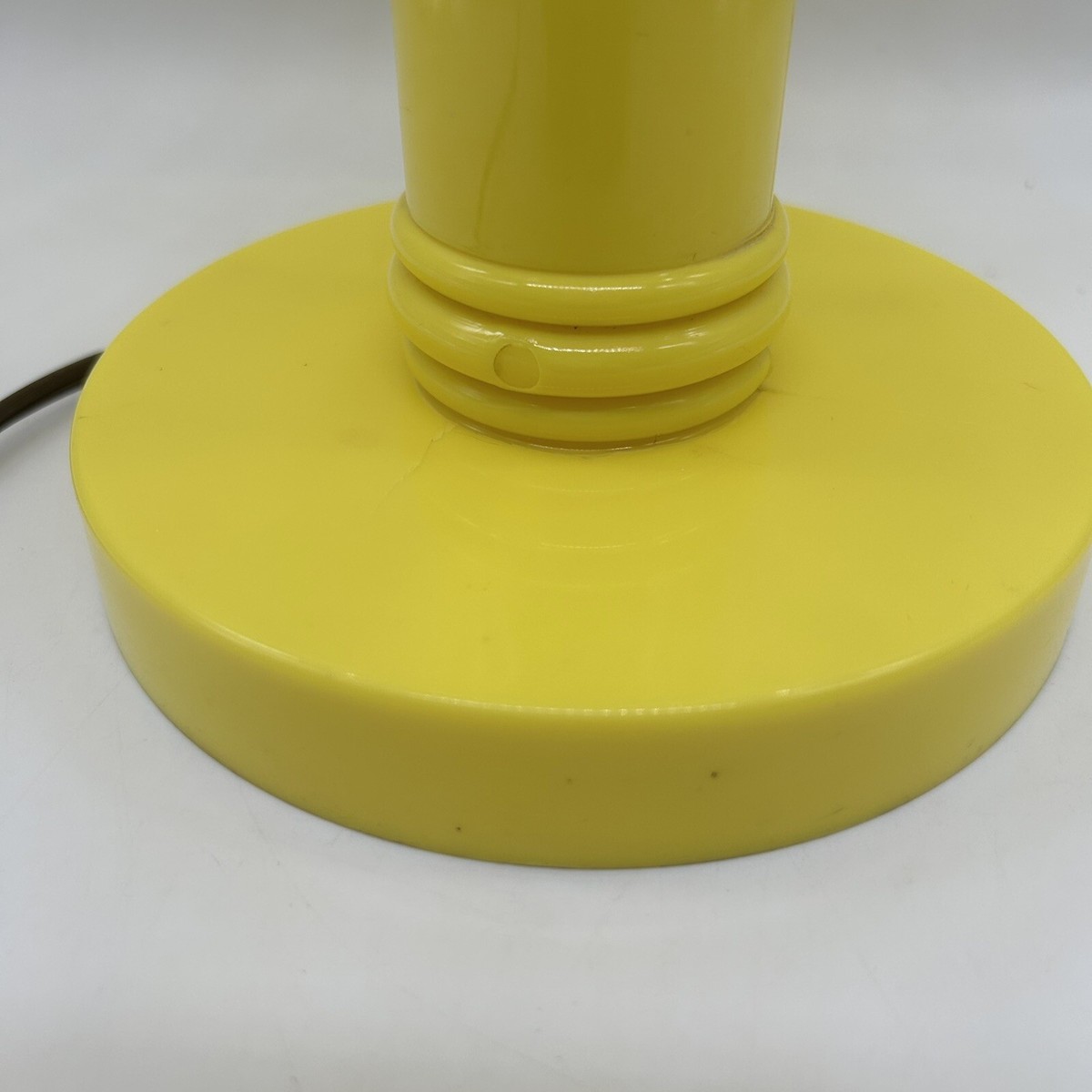 Vintage MCM Honi Chilo Plastic Faux Wicker Yellow Lamp | eBay