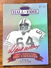 DAVE WILCOX - 2012 Press Pass Legends HOF- Fan Favorites Purple (1/6)- S/N 05/25