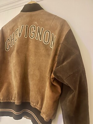 Chevignon Authentic Vintage Leather Spell out varsity jacket
