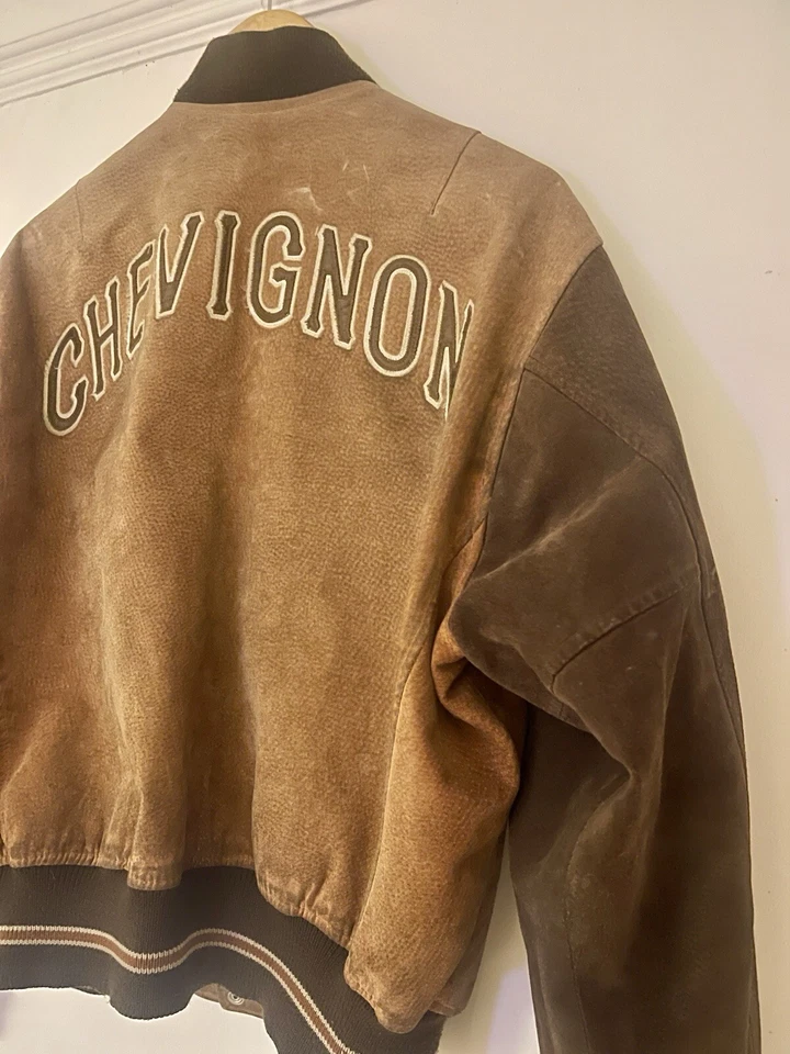 Chevignon Authentic Vintage Leather  Spell out varsity jacket stunning piece - Image 2 of 4
