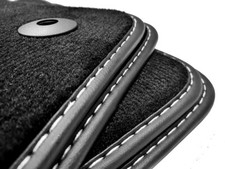 Fußmatten für Seat Mii KF1 ab Bj.2011 Ziernaht silber Velours Neu