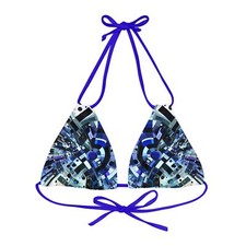 Strappy Triangle Bikini Top AOP 