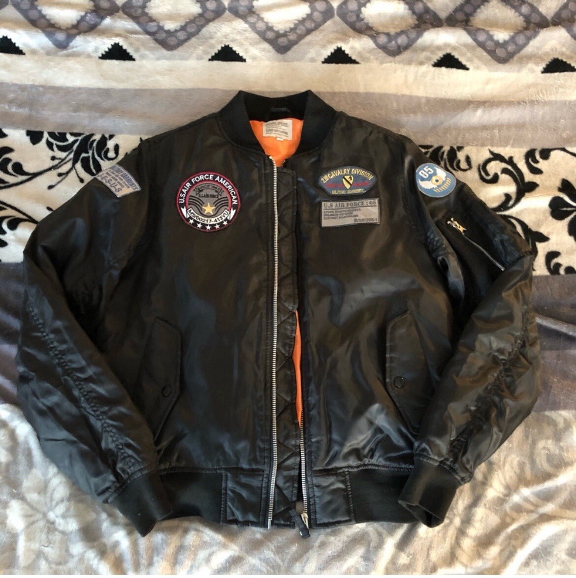 Future Bullet Men's MA-1 Satin Bomber Jacket with Patches | eBay Future Bullet Men's MA-1 Satin Bomber Jacket with Patches | eBay