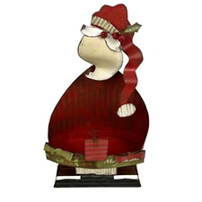 Santa Metal Figure Letter Stand Holder Christmas Decoration Whimsical Decor 15”