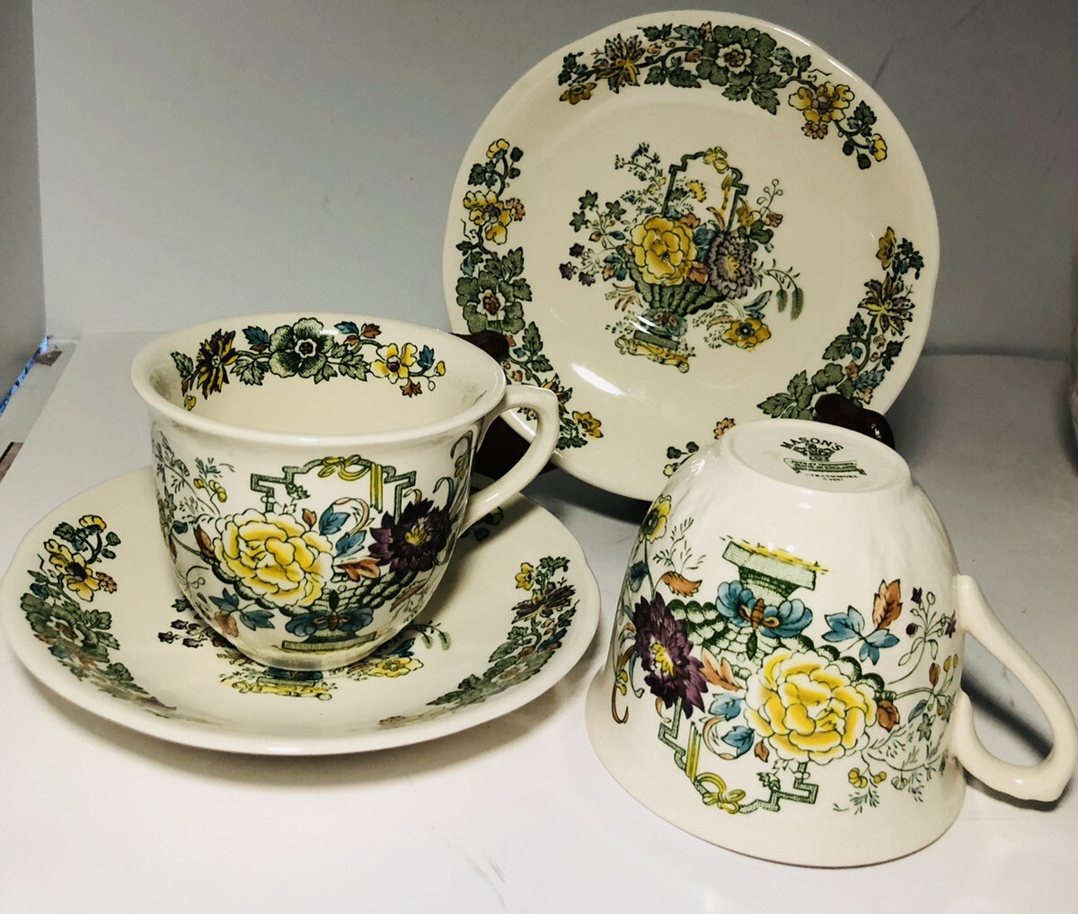 A.B.J CRAFTON STRATHMORE ティーセット Mason's Strathmore Ironstone England Floral teacups 2 sets ~ cups